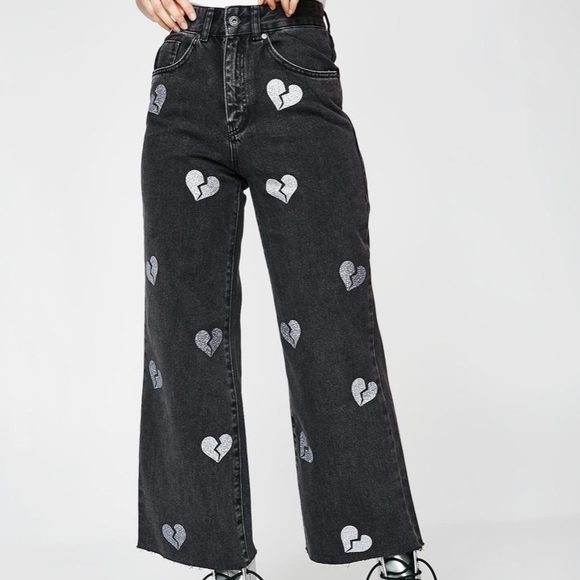 Dolls Kill Denim - NWOT Ragged Priest Broken heart jeans